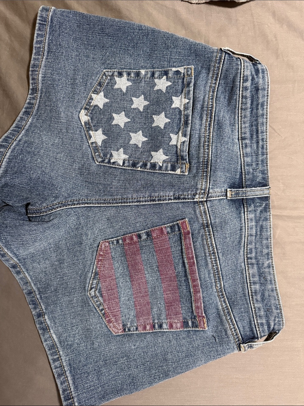 Shyanne American Flag Mid-Rise Shorts- 27 waist